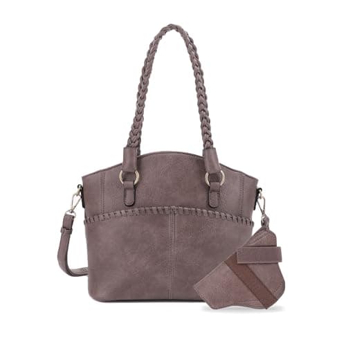 JESSIE & JAMES Bella Concealed Carry Tote Bags For Women with Lock and Key Satchel Purse Top Handle with Crossbody Strap Black