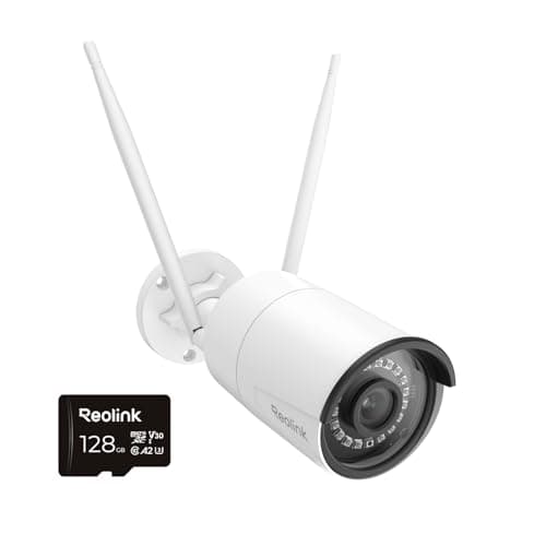 REOLINK Outdoor Security Camera with 128GB microSD Card Bundle, 5MP, 2.4/5GHz WiFi, Smart Person/Vehicle Detection, IP66 Waterproof