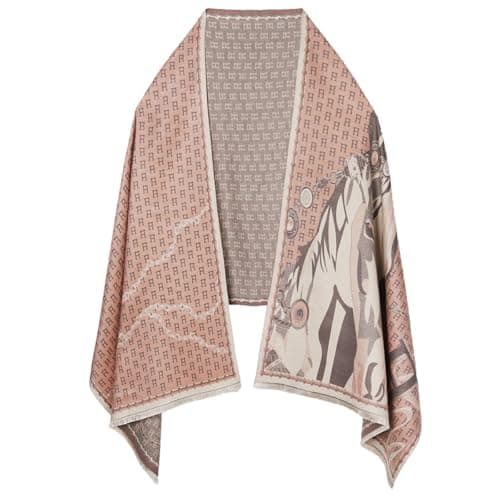 EXTREE Scarfs for Women Pashmina Silky Shawl Wrap for Evening Dressing Blanket Open Front Poncho Cape Aaa-orange