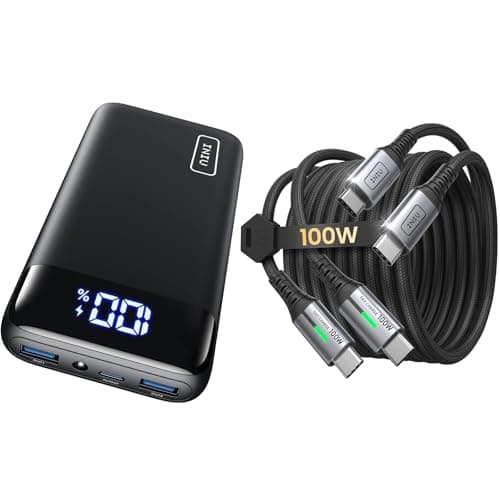 INIU 22.5W 20000mAh Portable Charger + [3.3ft, 2-Pack] 100W USB-C Cable