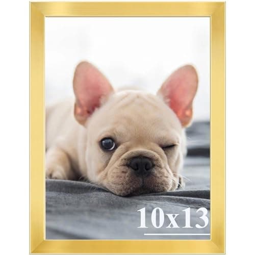 RUN HELIX 10x13 Picture Frames,Simple Designed Photo Frame,Certificate Document Frame for Horizontal and Vertical Formats,10x13 Poster Photo Frame Wall Gallery Home Office Decor,Gold Gold 10