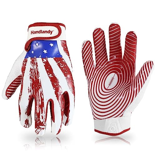 HANDLANDY Youth Football Gloves – Sticky Receiver, Red