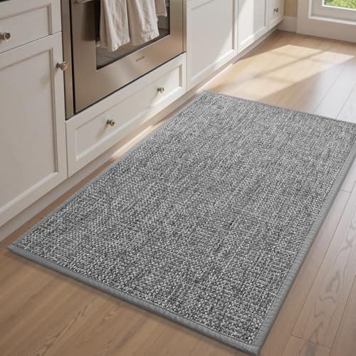 PADOOR Kitchen-Rugs Non Slip Washable, Kitchen-Mats for Floor Super Absorbent Kitchen Floor Mat, Rubber Backing Kitchen Runner Rug, Comfort Standing Mats in Front of Sink 20"x32" Grey Grey 2