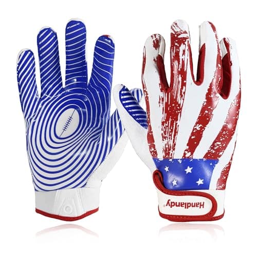 HANDLANDY Youth Football Gloves – Sticky Receiver (Blue)
