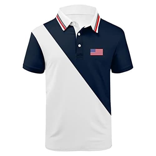 ZITY Golf Polo Shirts for Men Short Sleeve Athletic Tennis T-Shirt 041-navy Large