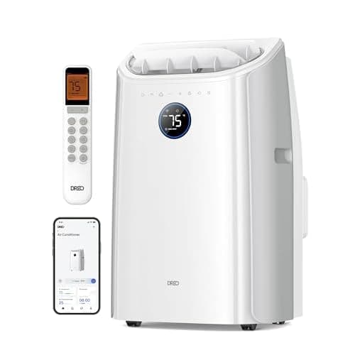Dreo Portable Air Conditioners, 12000 BTU ASHRAE (8000 BTU DOE) Smart AC Unit for Room with Drainage-free Cooling, APP/Voice/Remote, Fan & Dehumidifier, Quiet Standing AC for Bedroom, AC515S