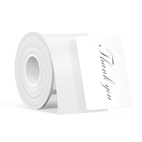 SUPVAN T50M Series Label Maker Tape, 1.77" Γ 2.36" (45mm Γ 60mm) 130 Labels/Roll Genuine Laminated Thermal Label Tape Refill, Waterproof Oilproof Highly Adhesive Auto Detect Labels, White 1-
