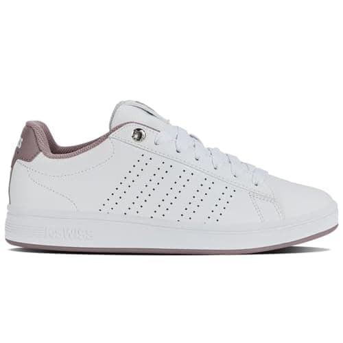 K-Swiss Women's Base Court Sneaker 7 White/Gray Violet/Purple Dove