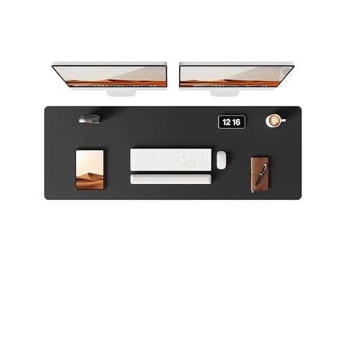YSAGi Leather Office Desk Pad Protector, Large Mouse Pad, Non-Slip, PU Leather, Laptop Desk Blotter, Waterproof Writing Pad for Office and Home, Black, 23.6" x 13.8" Black 23.6" x 13.8"