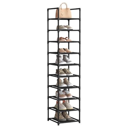 SONGMICS 10-Tier Shoe Rack β 13x13in, Black