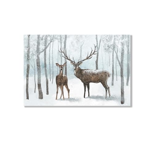 Winter Reindeer Canvas Wall Art Holiday Decor