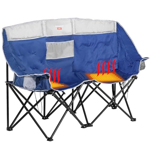 SunnyFeel Heated Double Camping Chair β Oversized Loveseat