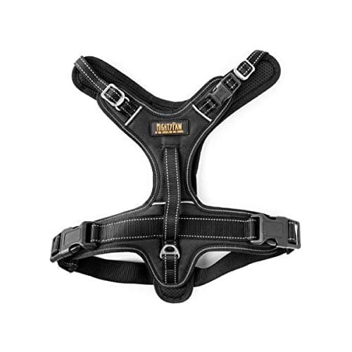 Mighty Paw Sport Harness 2.0 - Padded Canine Accessory - Adjustable Neck and Chest Straps - Enhanced Visibility with Reflective Stitching - Dog Padded Harness with Handle - Large - Black Lar