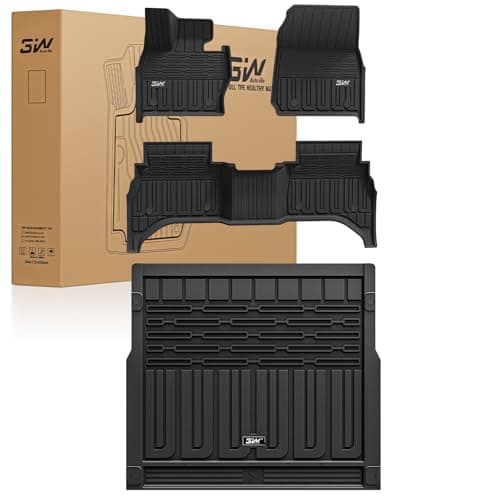 3W Floor Mats & Cargo Liner Fit Range Rover Sport 2023-2025 (Not for Range/Land Rover Discovery Sport) TPE All Weather Custom Fit for Land Rover Sport 1st and 2nd Row Full Set Car Liners, Bl