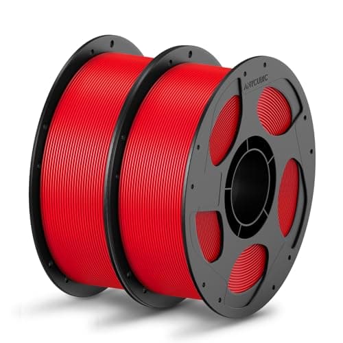 ANYCUBIC PLA Filament 1.75mm Bundle, 3D Printing PLA Filament 1.75mm Dimensional Accuracy +/- 0.02mm, 1KG Reusable Spool (2.2 lbs), 2KG Red + Red 2*1kg Pla Red
