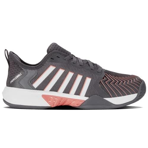 K-Swiss Women's Pickleball Supreme Shoe 6.5 Asphalt/White/Peach Amber