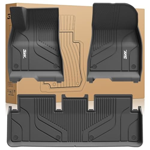 3W Floor Mats & Cargo Liner Fit for Tesla Model S 2021-2025 2026 All Weather TPE Custom Fit Floor Liners for 1-3 Rows and Trunk Full Set Car Mats Black 6) Model S 22-25|Floor Mats|Trunk Mats
