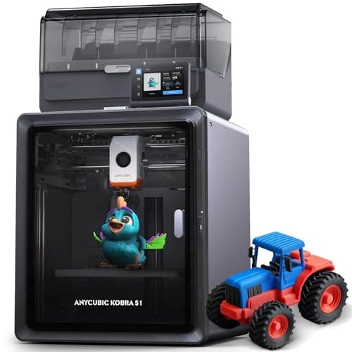 Anycubic Kobra S1 Combo 3D Printer, Multi-Color 3D Printer High Speed Max 600mm/s High Precision, Core XY Stable Structure Ultra-Quiet Printing Anycubic App One-Click Printing 250 * 250 * 25