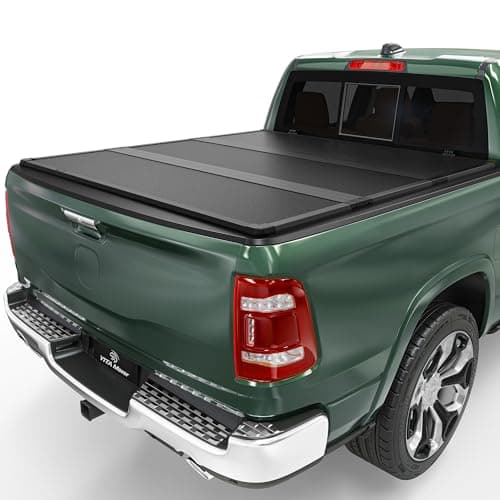 YITAMOTOR FRP Hard Tri-Fold Truck Bed Tonneau Cover Fits for Dodge Ram 1500 2009-2025 (Classic & New) 5.7 ft Bed Without Rambox 5'7" Hard Tri-fold
