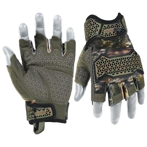 HANDLANDY Fingerless Impact Gloves - Padded Mechanics X-Larg