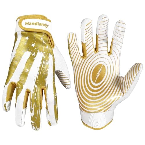 Youth Football Gloves - HANDLANDY Sticky Receiver, Yellow