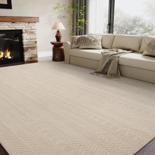 AMOAMI-Washable Area Rugs 5x7-Boho Camel Rugs for Living Room Machine Washable-3D for Bedroom-Non Slip Floor Rug-Moroccan Washable Rugs for Bedroom Dining Room Camel 5' x 7' (Rectangular)