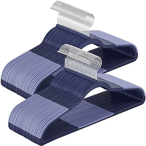 SONGMICS 50-Pack Plastic Coat Hangers, Space-Saving