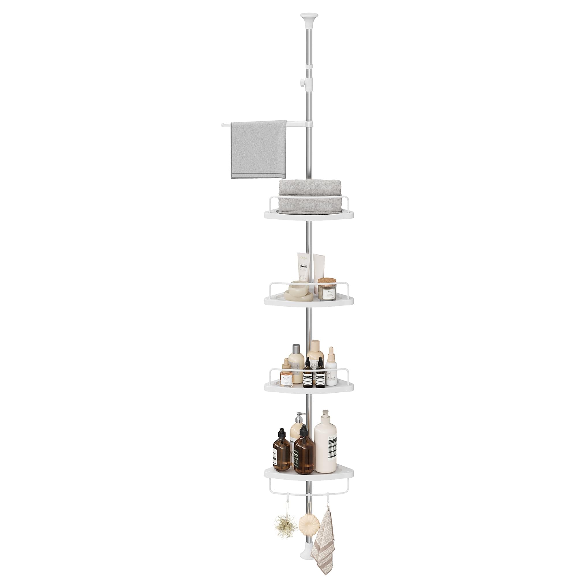 SONGMICS Corner Shower Caddy: 4-Tier Tension Pole