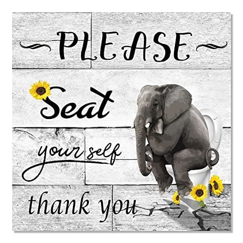 YPY Elephant Sunflower Canvas Wall Art 12x12