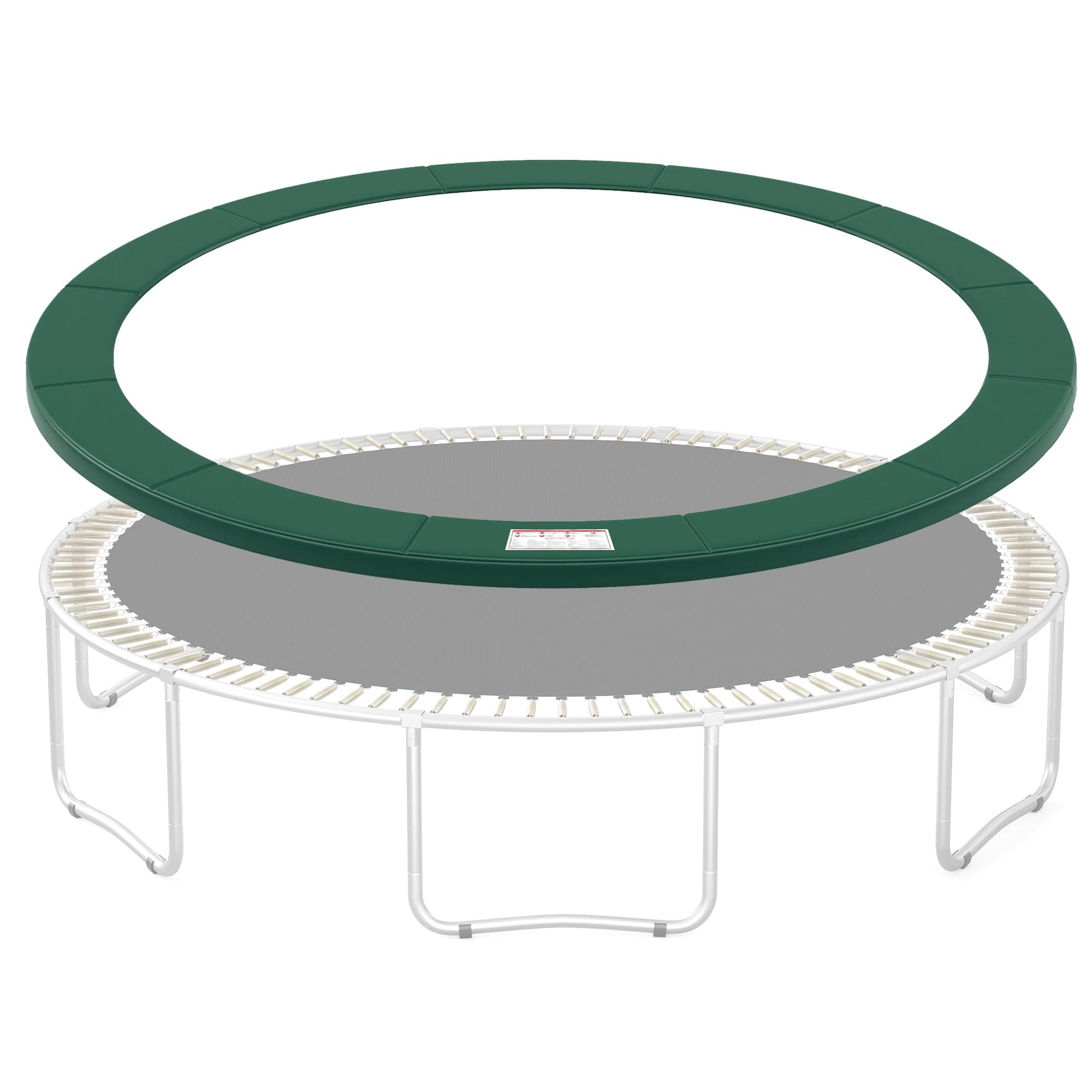 SONGMICS Trampoline Pad, 8ft 10ft 12ft 14ft 15ft Replacement Trampoline Safety Pad, Spring Cover 14FT Non-Removable Dark Green